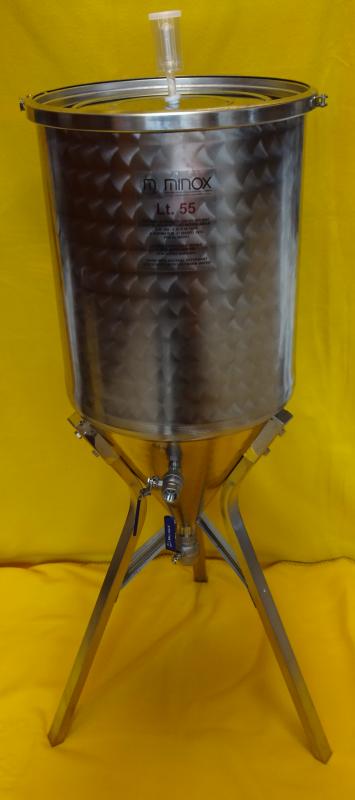 Edelstahl Gärtank, 55 Liter, konischer Boden