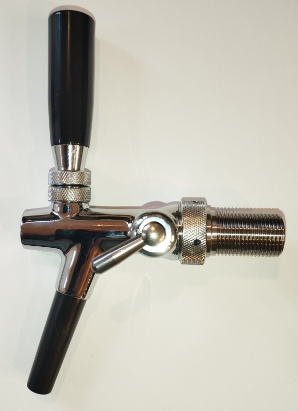 Kompensatorschankhahn Verchromt aus Messing mit Schaumtaste - 35 mm Stutzen
